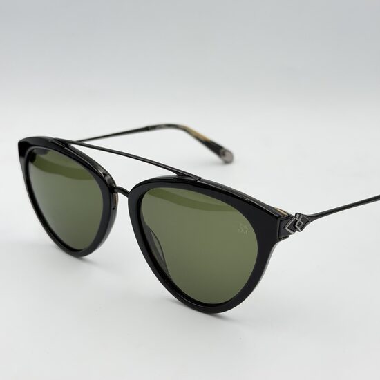 Maison Mollerus Piz Zupo 1 sieviešu saulesbrilles ar tumšu rāmi un zaļām lēcām F00002068
