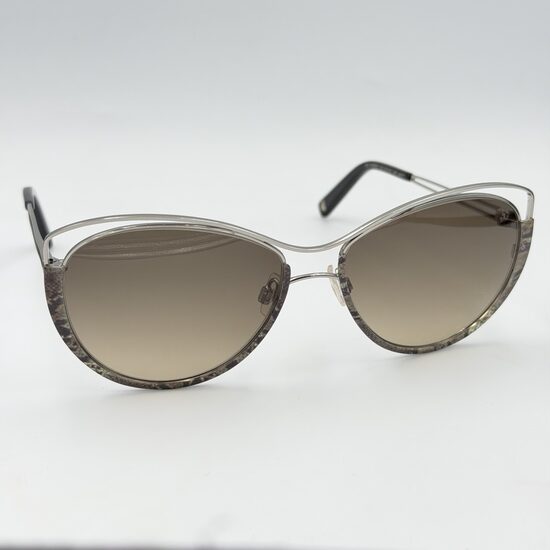 Maison Mollerus Parrot 2 sieviešu saulesbrilles ar sudrabotu rāmi un brūngani tonētām lēcām F00001818