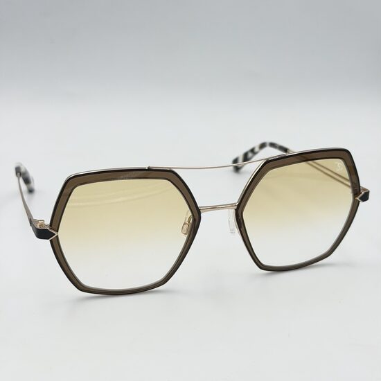 Maison Mollerus Balfrin 3 sieviešu saulesbrilles ar zeltītas krāsas metāla rāmi un gaiši tonētām lēcām F00002395