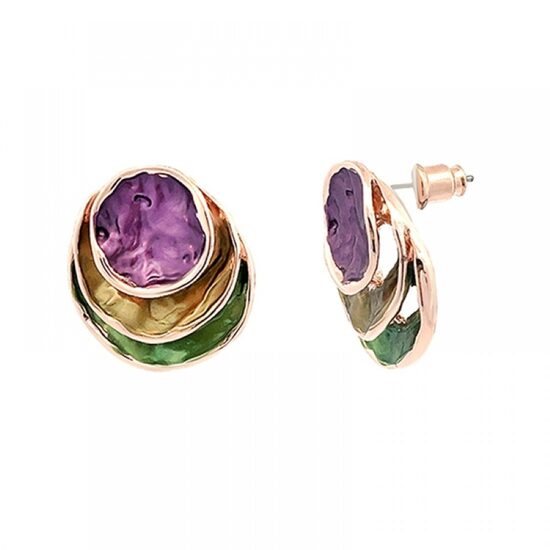 Apaļi emaljēti auskari E840