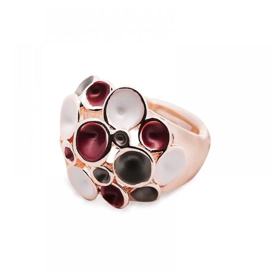 Elastīgs emaljēts gredzens ar burbulīšu motīvu A182 