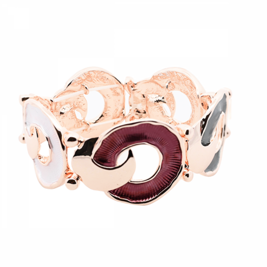 Elastīga emaljēta aproce ar savītiem dubultiem riņķiem A803 